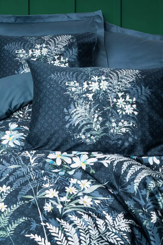 Satäng dubbelt påslakanset, petrolgrön, 200 x 220 cm, hållbart, mjukt, lättskött - Lakan och örngott - 8684283403271 - 1