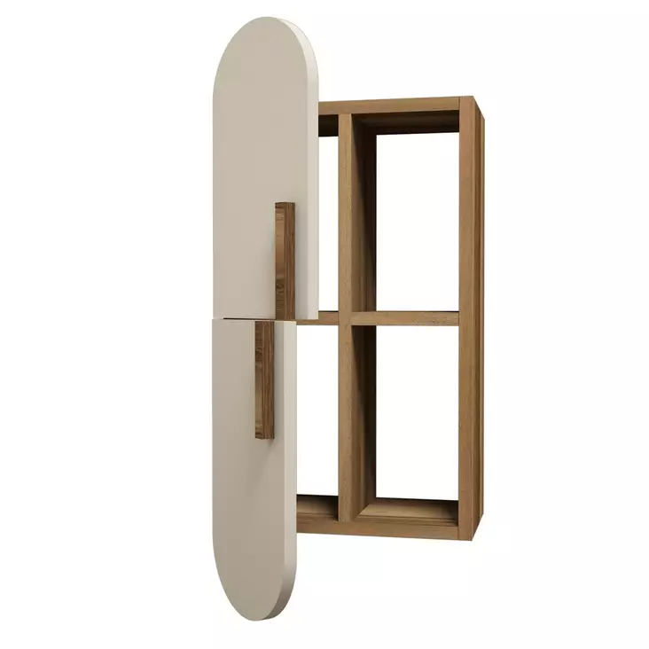 Vägghylla Hanah Home Rose Valnöt Kräm Spånskiva 35x60x22 cm - Vägghyllor - 8681875184891 - 1