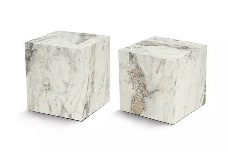 Sidobordsset, freesia-marmor, 40x40x40 cm, 40x45x40 cm, tålig, stilren, mångsidig - Bord - 8684282849391 - 1