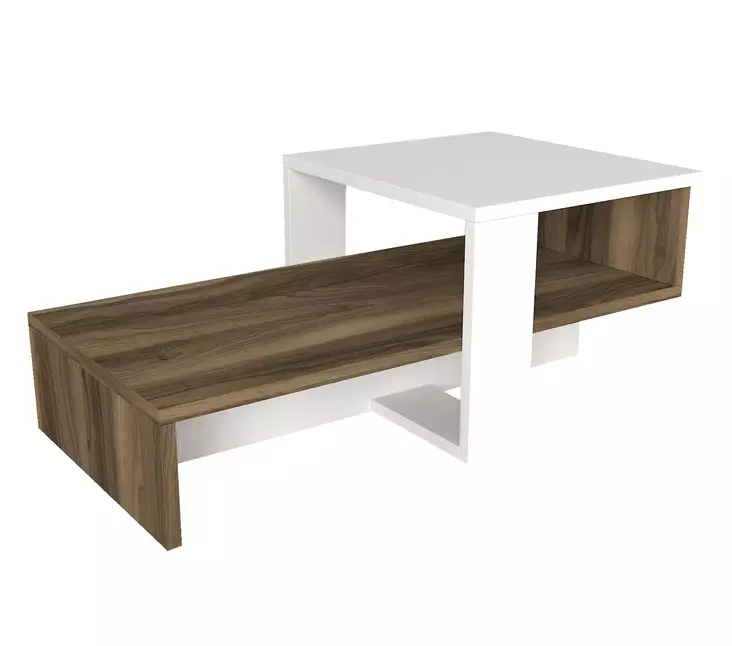 Soffbord Hanah Home Chain Vit Valnöt Spånskiva 80x16,3x43,6 cm - Soffbord - 8681181351901 - 1