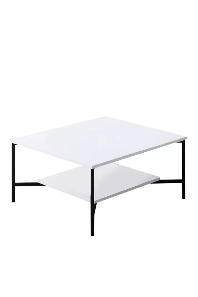 Soffbord Hanah Home Black Line Vit Svart Spånskiva 80x80x40 cm - Soffbord - 8683742126201 - 1