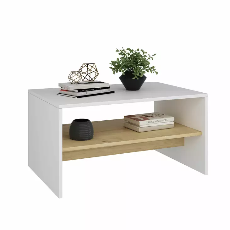Soffbord Hanah Home Apollon Vit Ek Spånskiva 90x46,8x45 cm - Soffbord - 8683342399951 - 1