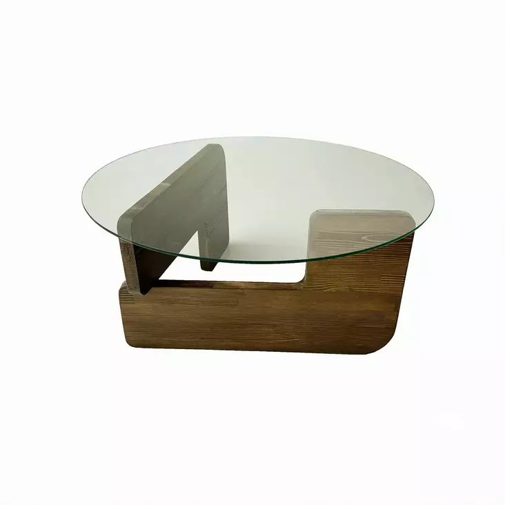 Soffbord Hanah Home Mia Valnöt Härdat Glas Massiv Furu 75x35x75 cm - Soffbord - 8684283311071 - 1