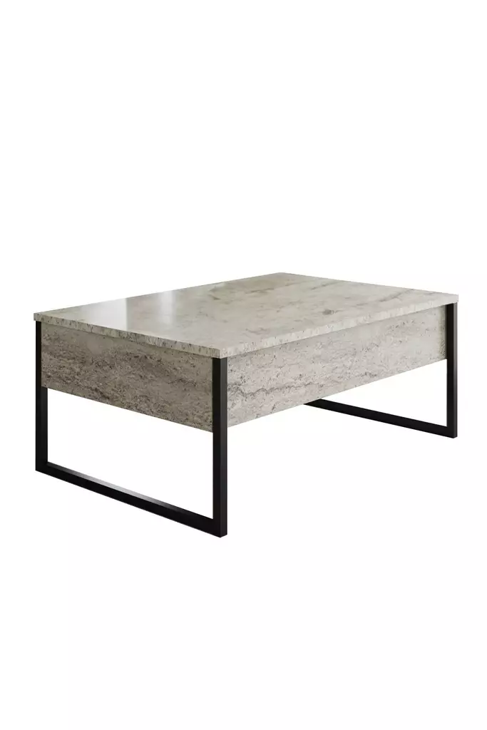 Soffbord Hanah Home Luxe Travertine Svart Spånskiva 90x60x40 cm - Soffbord - 8684282970361 - 1