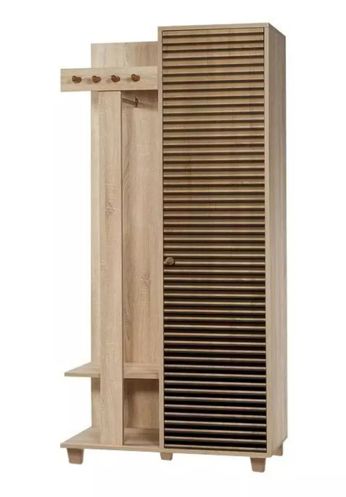 Hallmöbel Hanah Home Garmanto 90 Sonoma Ek Spånskiva 90x192x36 cm - Hallskåp - 8681875404821 - 1