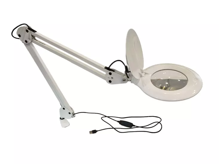 Förstoringsglaslampa LED USB vit, 3x förstoring, 12W, justerbart ljus - Golv- och bordslampor - 6438168121031 - 1