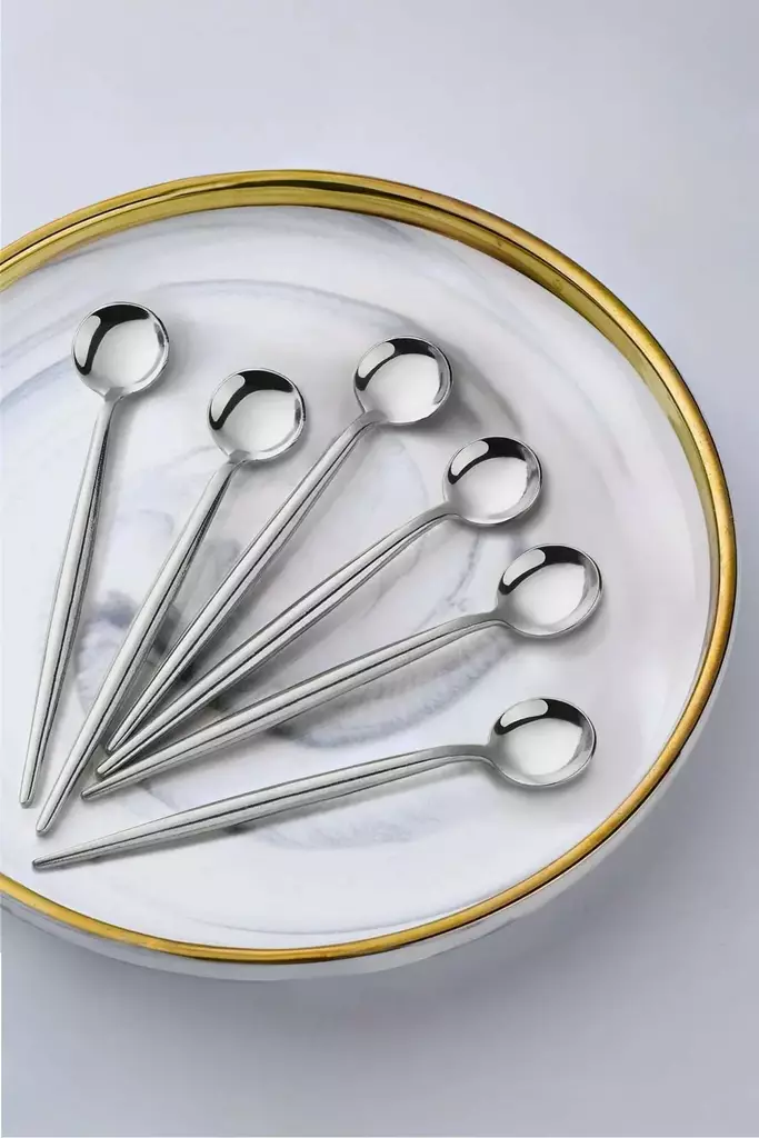 Skedset Hermia Silver Stål 6 Delar - Bestick och serveringsredskap - 8684283772421 - 1