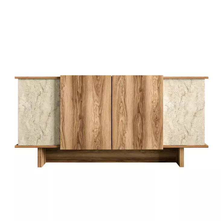 Konsolbord Hanah Home Diana Travertin Valnöt Spånskiva 180x81x40 cm - Byråer och skåp - 8684283421121 - 1