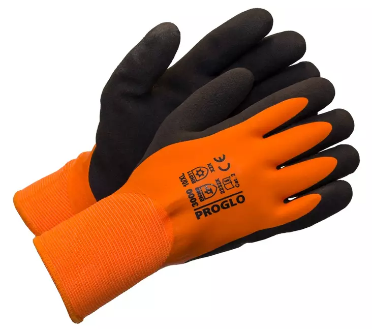 Dubbelbelagda fingerlösa latexhandskar, borstat foder - Belagda handskar - 0283080139161 - 1