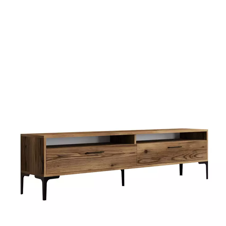 TV-bänk Hanah Home Istanbul 2 Valnöt Spånskiva 180x35x47 cm - TV-bänkar - 8684282191131 - 1