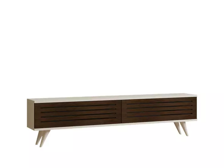 TV-bänk Hanah Home Hill Valnöt Vit Spånskiva 160x40x25 cm - TV-bänkar - 8681875147001 - 1