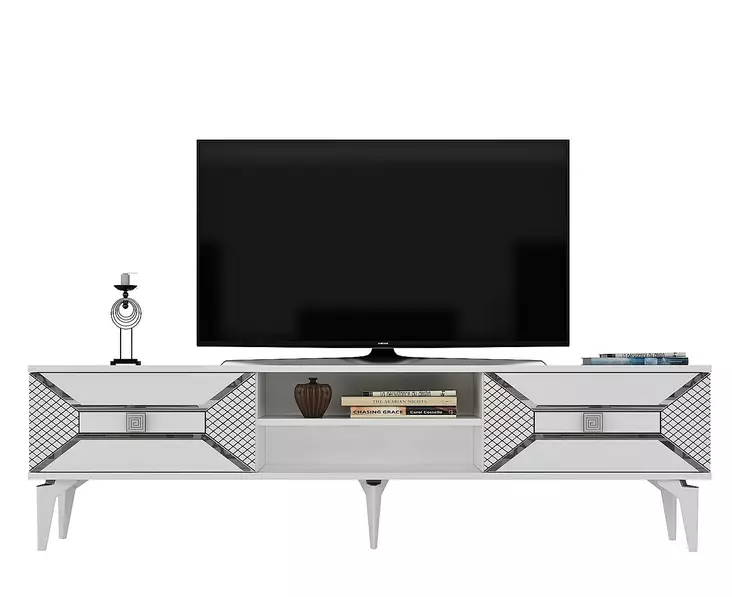 TV-bänk Hanah Home Yumedi Vit Silver Spånskiva 150x50x30 cm - TV-bänkar - 8683742469391 - 1