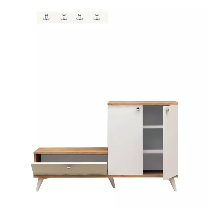 Hallmöbel Hanah Home Evva Ek Spånskiva 120x76x30 cm - Hallskåp - 8681875207521 - 1