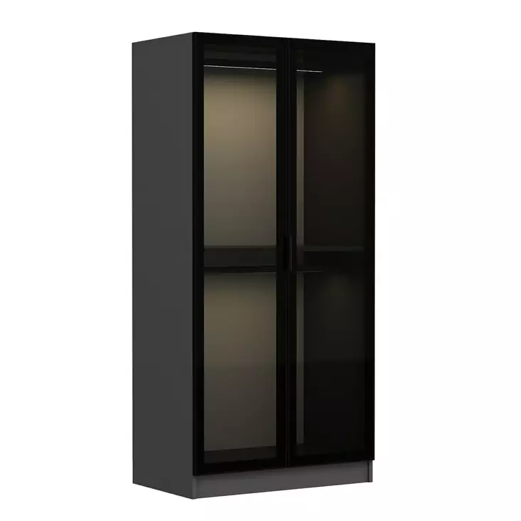 Garderob Hanah Home Kale Glass Antracit Spånskiva 90x190x52 cm - Garderober - 8683742559801 - 1