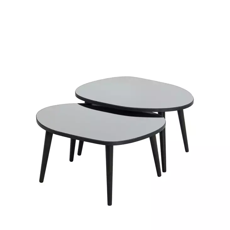 Nästbord Hanah Home Gusto Svart Härdat Glas Spånskiva 75x38x55 75x41x55 cm - Möbler - 8683742112211 - 1