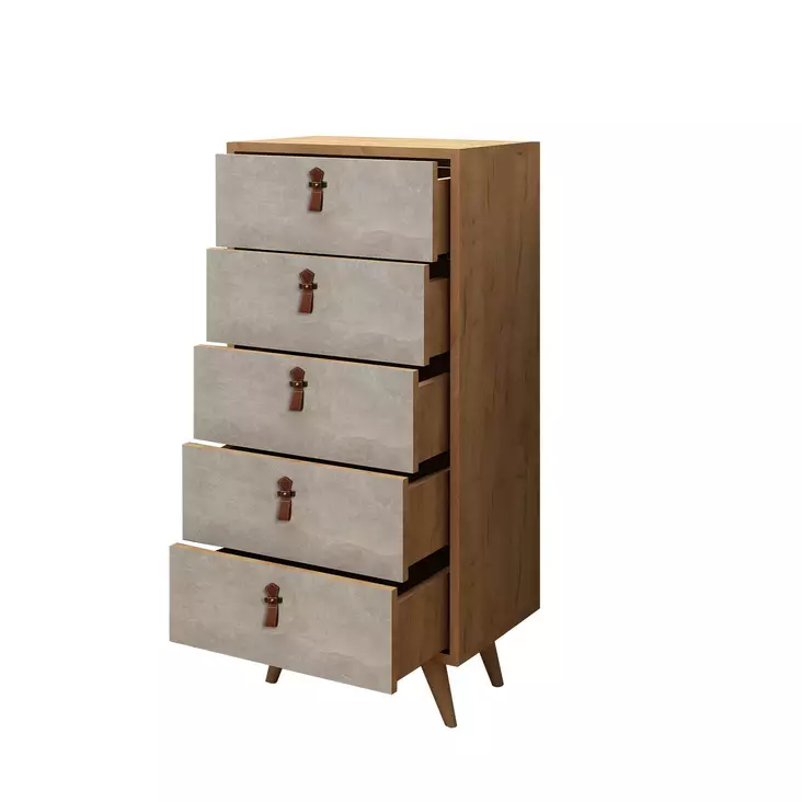 Byrå Hanah Home Spanze Ek Vit Spånskiva 50x103x40 cm - Möbler - 8681875126761 - 1