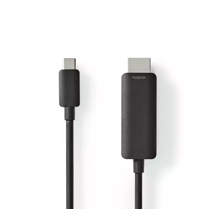 USB-C Adapter | USB 3.2 Gen 1 | USB-C Hane | HDMI Kontakt | 4K@60Hz | 1.00 m | Rund | Nickelplaterad | PVC | Svart | Label - Dator och nätverk - 5412810422111 - 1