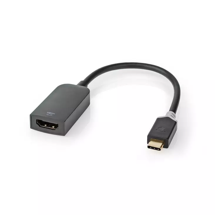 USB-C Adapter | USB 3.2 Gen 1 | USB-C Hane | HDMI Utgång | 4K@60Hz | 0.20 m | Rund | Guldplaterad | PVC | Antracit | Window Box med Euro Lock - Dator och nätverk - 5412810331161 - 1