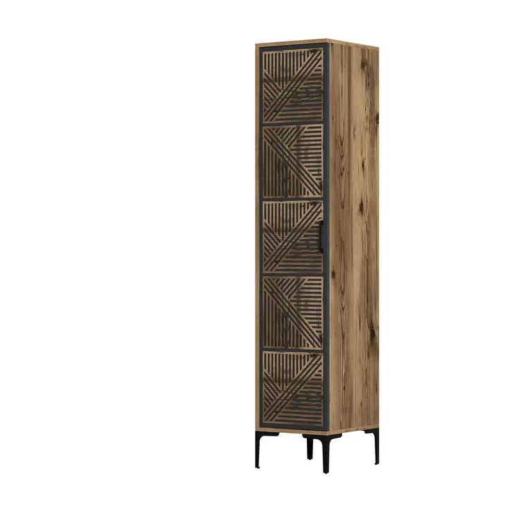 Garderob Hanah Home Kumsal P Valnöt Antracit Spånskiva 40x47,5x201,4 cm - Garderober - 8684282088721 - 1