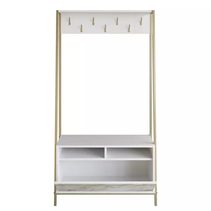 Hallmöbel Hanah Home Devin Vit Spånskiva 94x180x35,3 cm - Hallskåp - 8682870664401 - 1