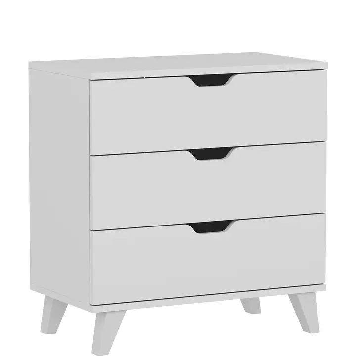 Byrå Hanah Home Valencia 3 Vit Spånskiva 72x76x40 cm - Byråer och skåp - 8683742131281 - 1