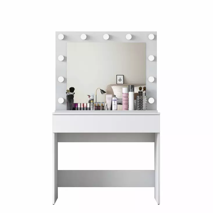 Sminkbord Hanah Home BJ120 Vit Spånskiva 90x76,8x45 cm - Toalettbord - 8684282480761 - 1