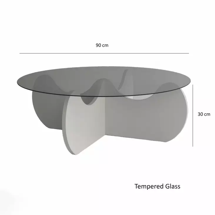 Soffbord Hanah Home Himalayas Vit Härdat Glas Spånskiva 90x30x90 cm - Soffbord - 8683342746861 - 1