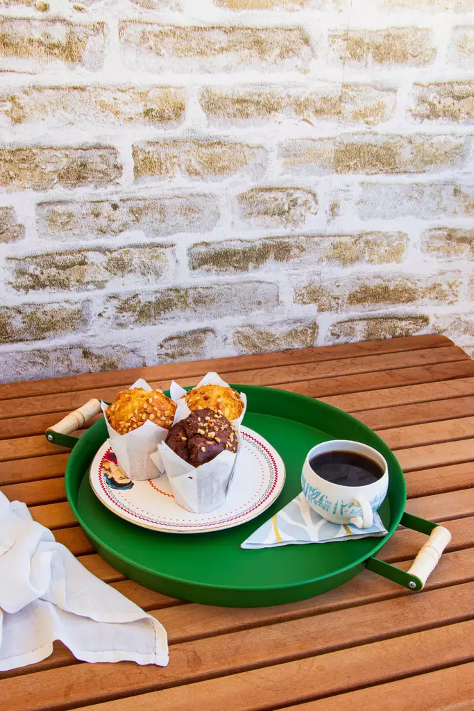 Bricka Set Hermia Grön Metall 2 Delar - Serveringsfat - 8684283574681 - 1