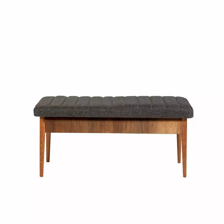 Bänk Hanah Home Vina Valnöt Antracit Spånskiva 110x46x40 cm - Bänkar - 8681875791181 - 1