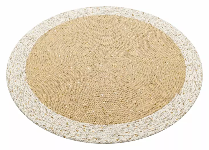 Matta Conceptum Ptn 02 Beige Polypropen Jute Bomull 90x90 cm - Runda mattor - 8682870827301 - 1
