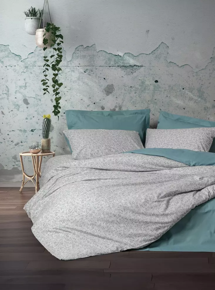 Påslakanset för enkelsäng Ranforce, mint, 160 x 220 cm, mjuk, maskintvättbar - Lakan och örngott - 8684283028221 - 1