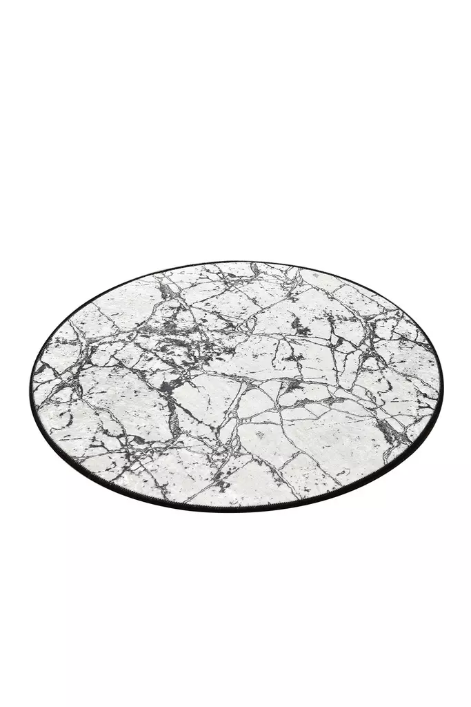 Matta Conceptum Marble Flerfärgad Polyester 100x100 cm - Runda mattor - 8681875894431 - 1