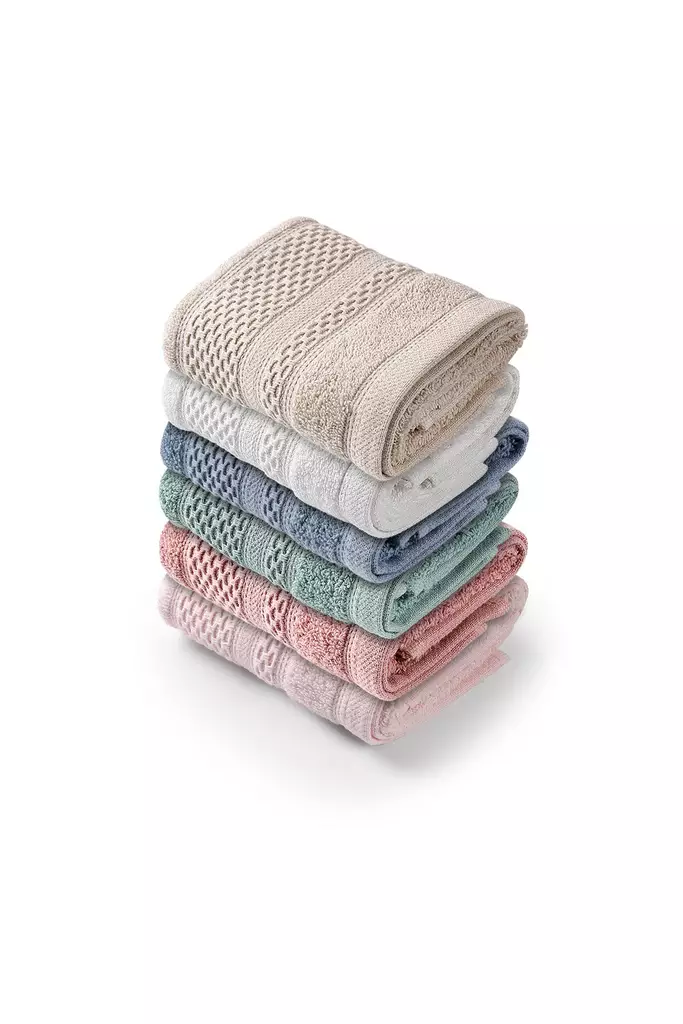 Tvätthandduk Set Mijölnir Flerfärgad 100% Bomull 30x50 cm 6 Pieces - Handdukar - 8684283056811 - 1