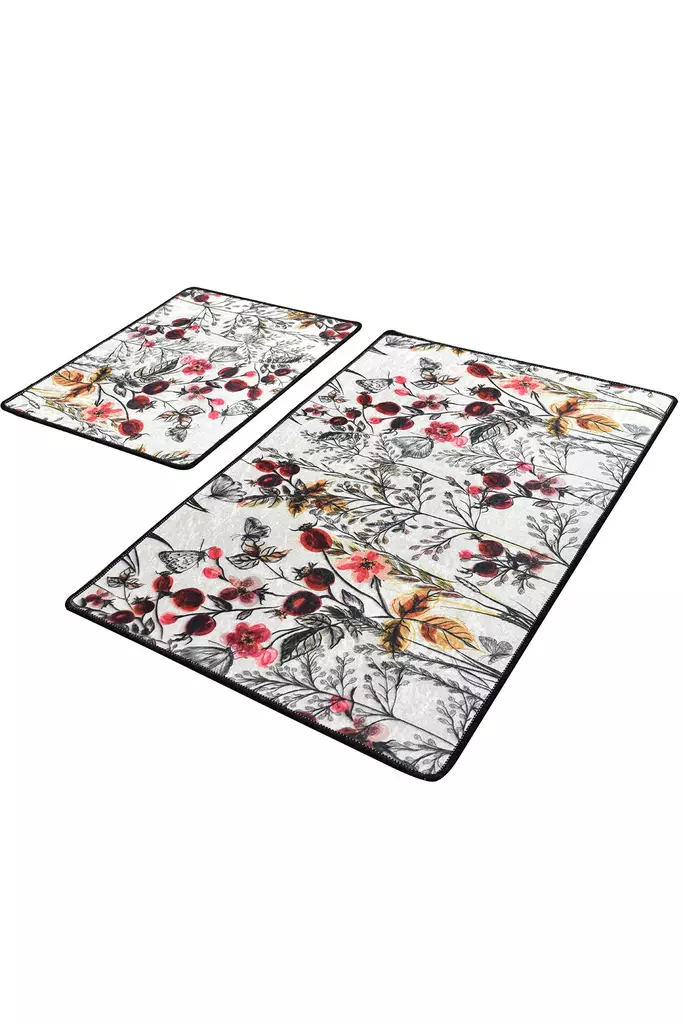 Badrumsmatta Set Mijölnir Flerfärgad 100% Polyester Antibakteriell Halkfri 50x60 cm & 60x100 cm - Badrumsmattor och våtrumsmattor - 8681875588651 - 1