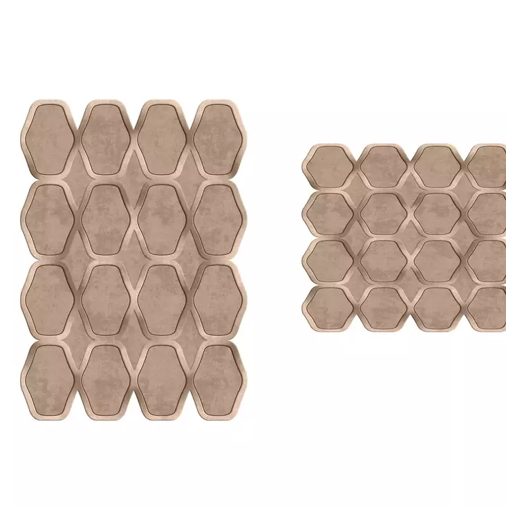 Badrumsmatta Set Mijölnir Krämvit 100% Polyester Halkfri Antibakteriell Maskintvättbar 50x60 cm & 60x100 cm - Badrumsmattor och våtrumsmattor - 8682870989931 - 1