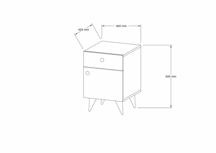 Sängbord Hanah Home Pila Valnöt Spånskiva 40x60x43,8 cm - Nattduksbord - 8682870763821 - 1