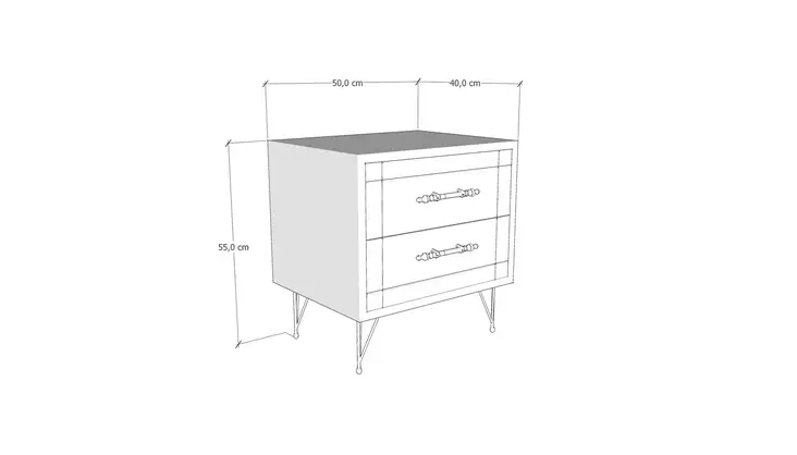 Sängbord Hanah Home Night Ek Spånskiva 50x55x40 cm - Nattduksbord - 8684282136231 - 1