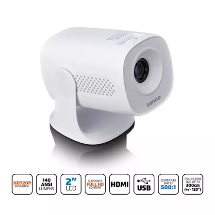 720P LCD-projektor med 180° roterbart stativ - TV-apparater och mediaspelare - 8711902108832 - 1