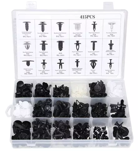 Auton verhoilukiinnikkeet 415 osaa 180 erilaista - Kaross- och klädselfästen - 6438014228532 - 1