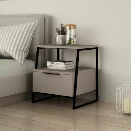 Sängbord Hanah Home Pal Light Mocha Spånskiva 45x50x41 cm - Nattduksbord - 8683342782692 - 1