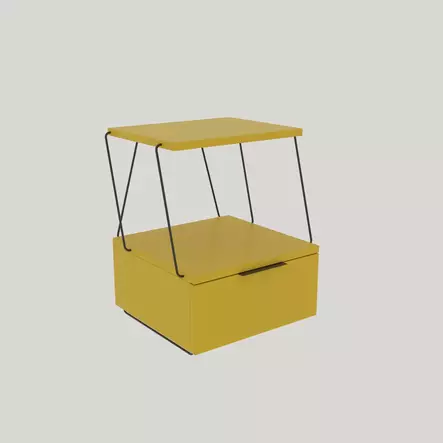 Sängbord Hanah Home Tekoba Gul Spånskiva 42x52x41 cm - Nattduksbord - 8682870763982 - 2