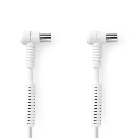 Koaxialkabel | IEC (Koax) Hane | IEC (Koax) Hona | Nickelplaterad | 120 dB | 75 Ohm | Fyra skydd | 5.00 m | Rund | PVC | Vit | Låda - Antennkablar - 5412810425952 - 1