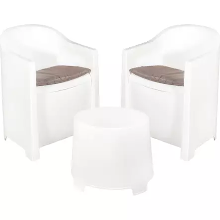 Trädgårdsbord och stolar Luna Vit - Trädgårdsmöbelgrupper - 8009271058002 - 1