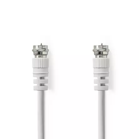 Satellite & Antenn kabel | F Hane | F Hane | Nickelplaterad | 75 Ohm | Dubbelskärmad | 3.00 m | Rund | PVC | Vit | Låda - Antennkablar - 5412810289592 - 1