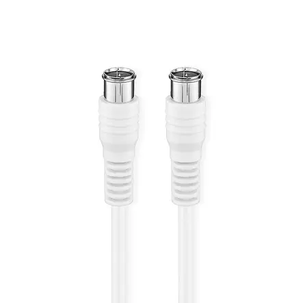 F Quick - F Quick-kabel | F Hane Quick | F Hane Quick | Guldplaterad | 50 dB | 75 Ohm | Dubbelskärmad | 5.00 m | Rund | PVC | Vit | Kartong med fönster - Nedis produkter - 5412810426232 - 1
