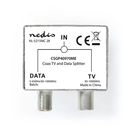 Satellite & Antenn Adapter | IEC (Koax) Hona | F Hona / IEC (Koax) Hane | Nickelplaterad | 75 Ohm | Rak | Zinc | Metall / Silver | 1 st. | Låda - Nedis produkter - 5412810426102 - 2