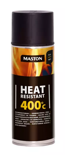 Spraymaali Kuumakesto 400C musta - Sprayfärger - 6412494001212 - 1