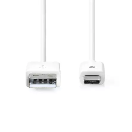 USB-kabel | USB 2.0 | USB-A Hane | USB-C Hane | 15 W | 480 Mbps | Nickelplaterad | 2.00 m | Rund | PVC | Svart | Label - Nedis produkter - 5412810481132 - 10