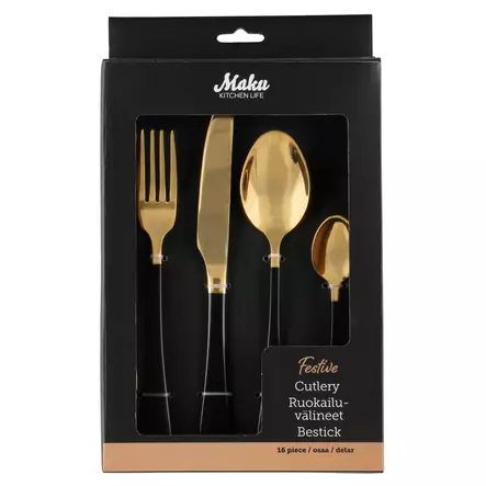 RuokailuvÃ¤lineet 16 kpl Maku Festive - Bestick och serveringsredskap - 6410416284002 - 2