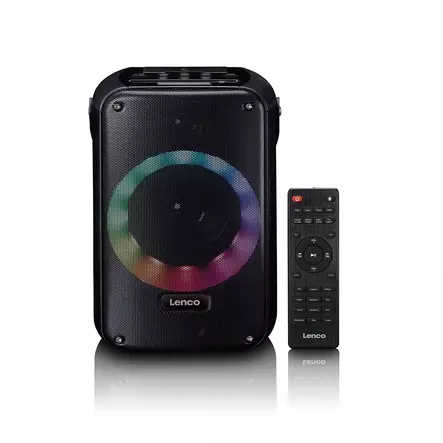 Karaokesystem med Bluetooth®, uppladdningsbart batteri, trådlös karaokemikrofon och LED-belysning för disco Svart - Nedis produkter - 8711902081272 - 10